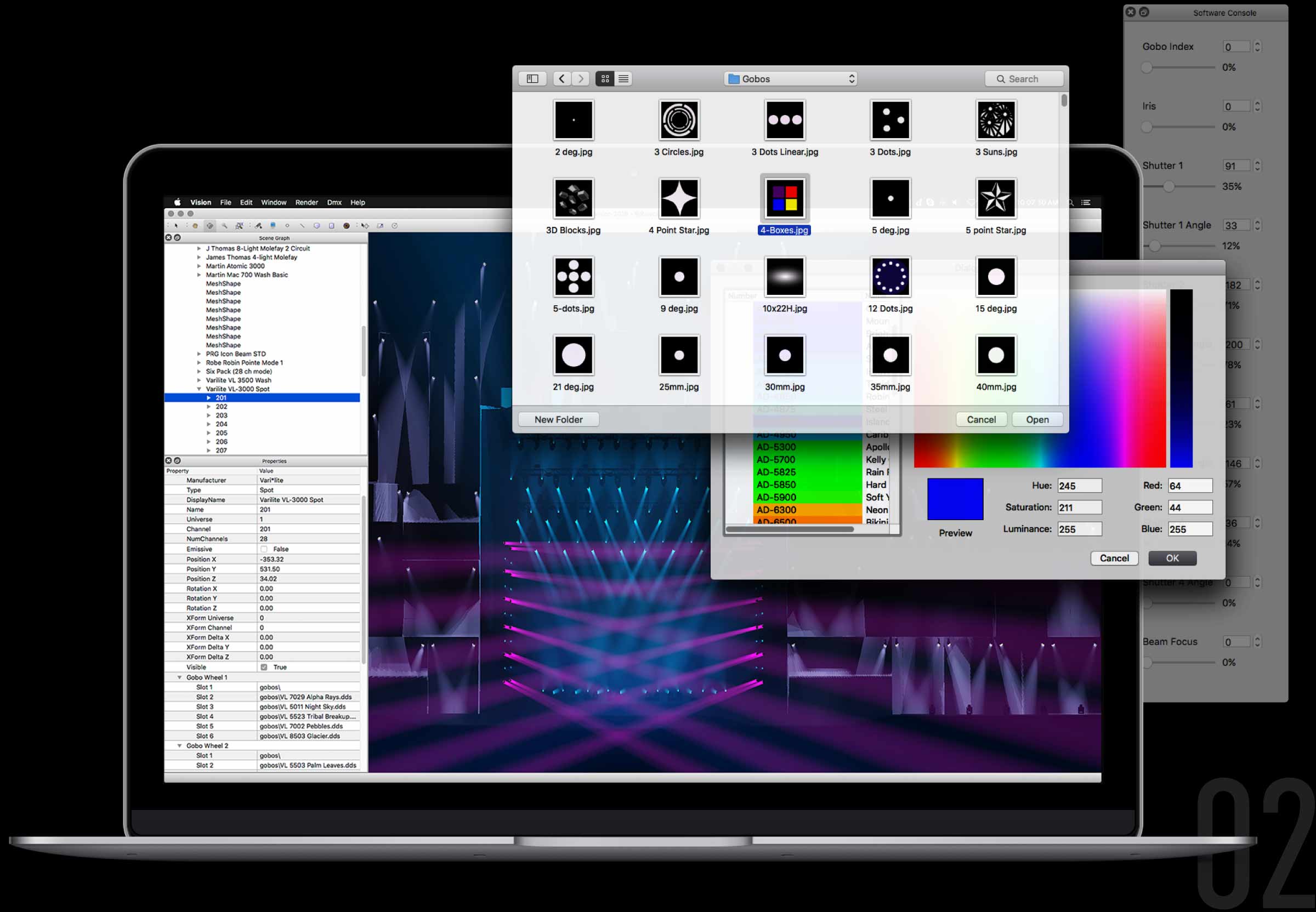 Vision interface with customizable fixture libraries